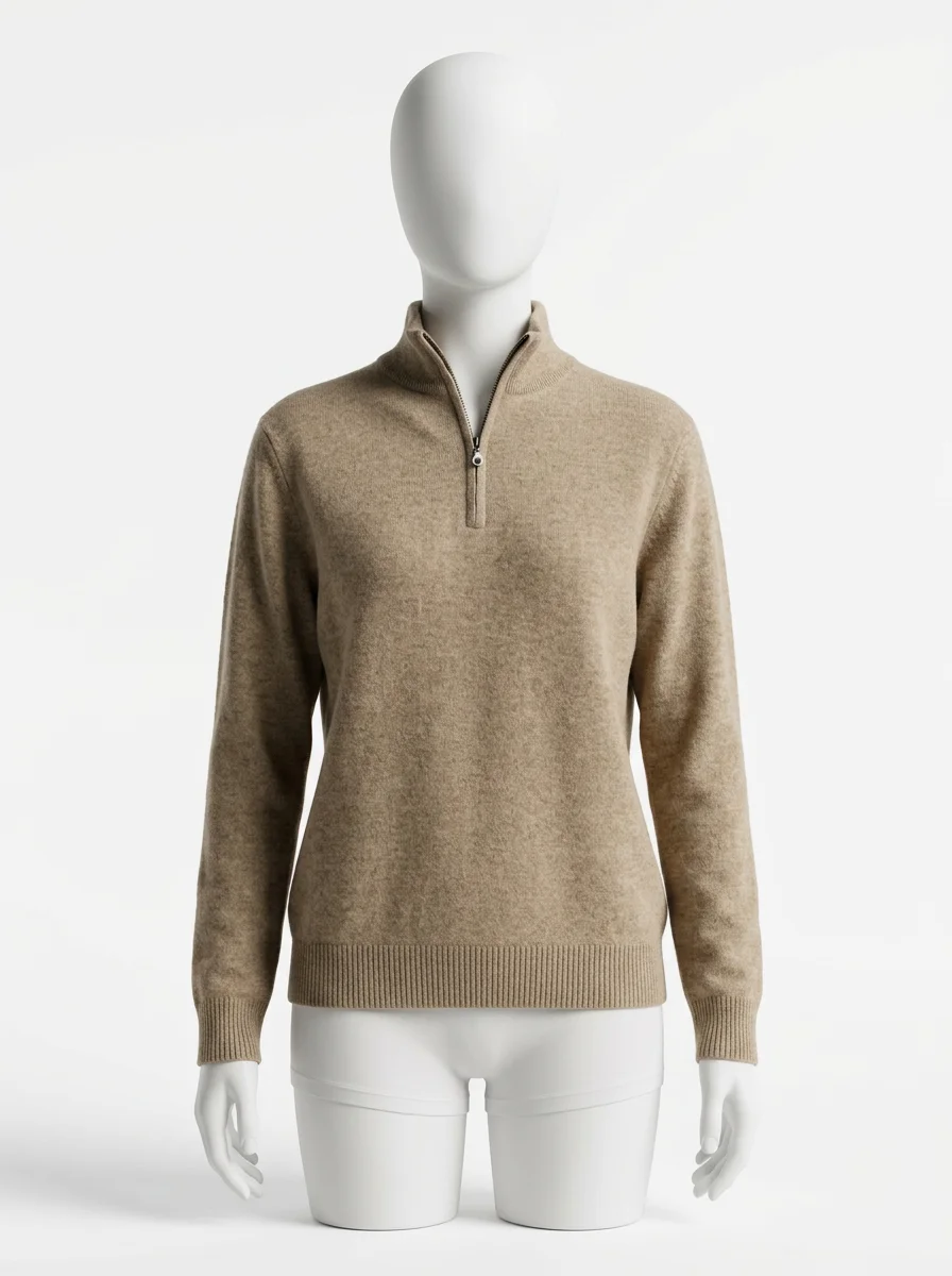 Pull col zippé laine épais classique homme - Vue 1 - Pull col zippé