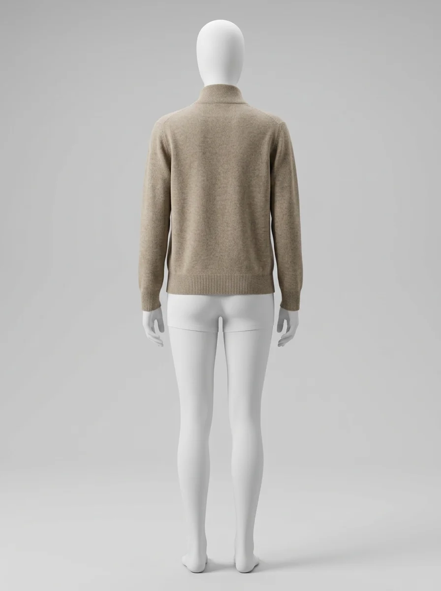 Pull col zippé laine épais classique homme - Vue 3 - Pull col zippé