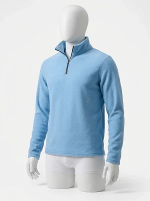 Pull col zippé polaire homme outdoor chaud - Vue 1 - Pull col zippé