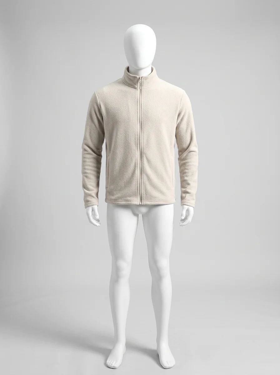 Pull col zippé polaire homme outdoor chaud - Vue 8 - Pull col zippé